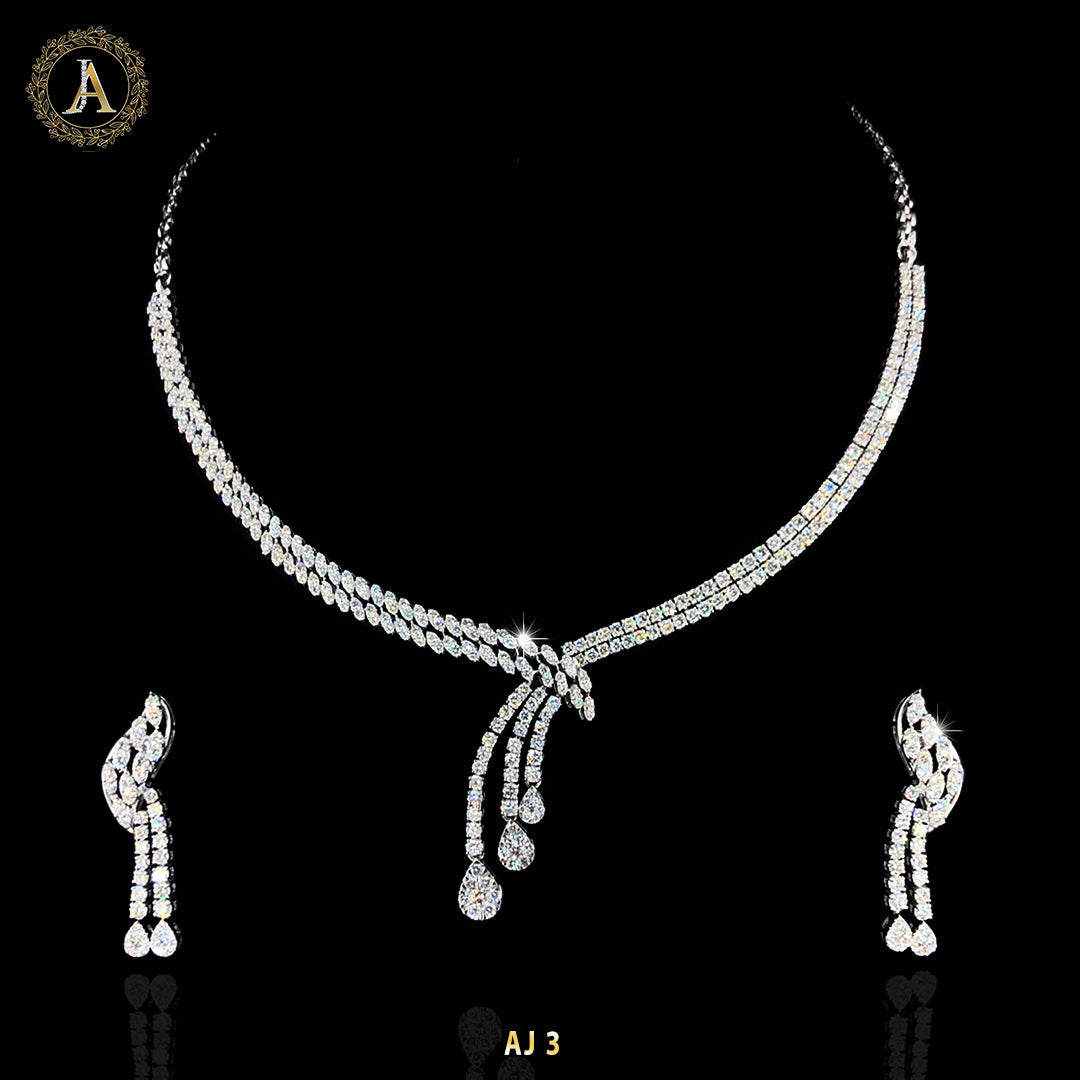 14KT white gold diamond necklace