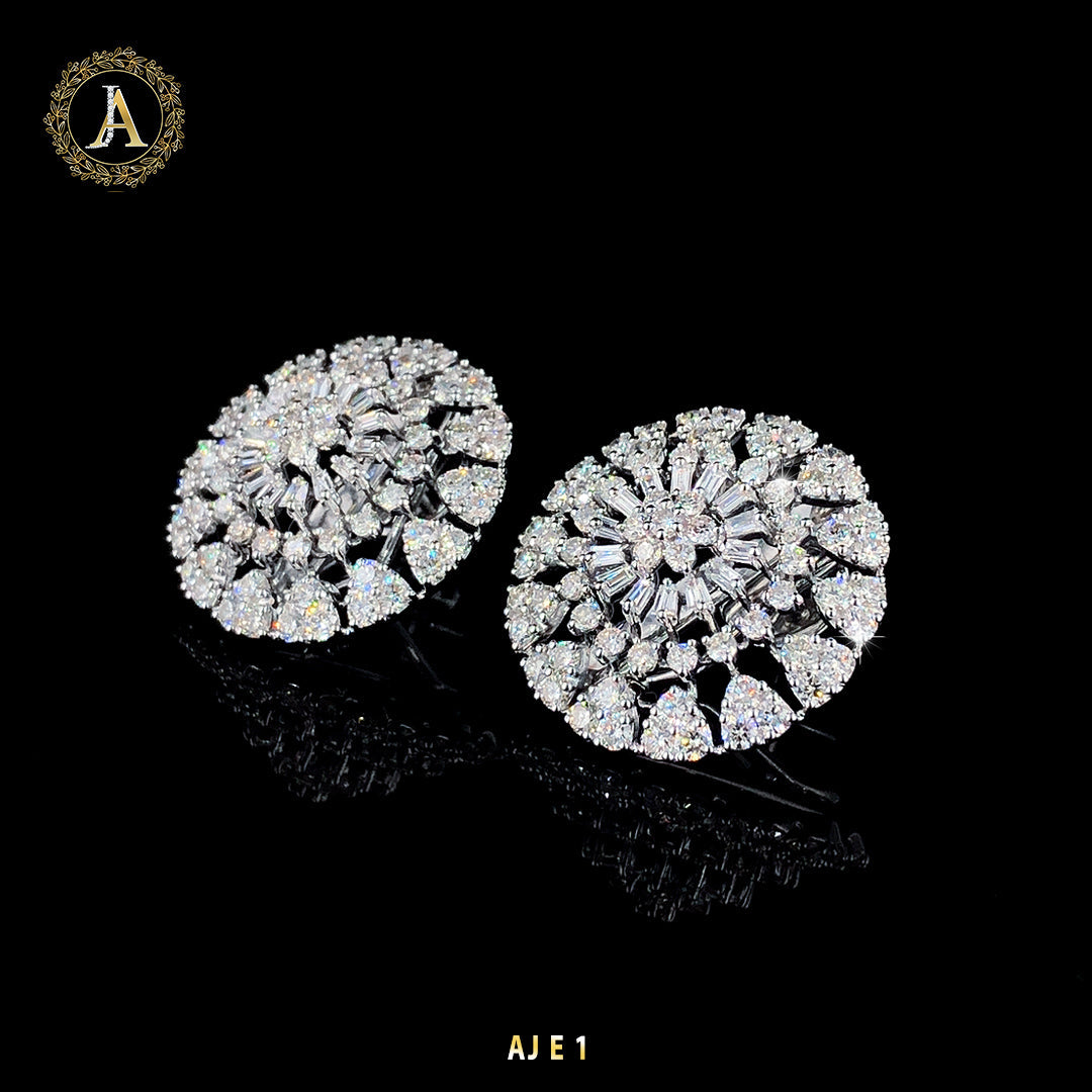 Diamond Earring Studs in White Gold