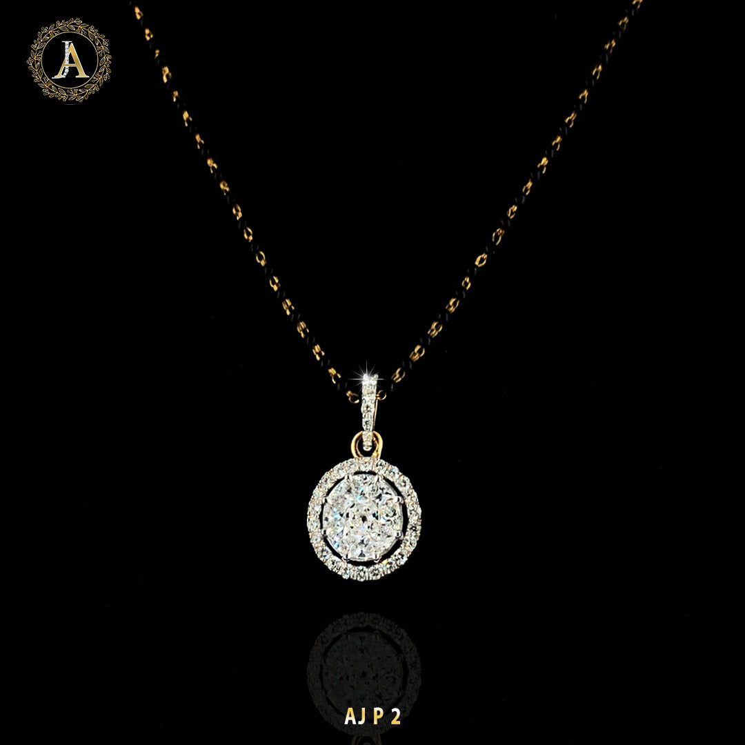 Diamond Pendant Mangalsutra in 14KT Gold