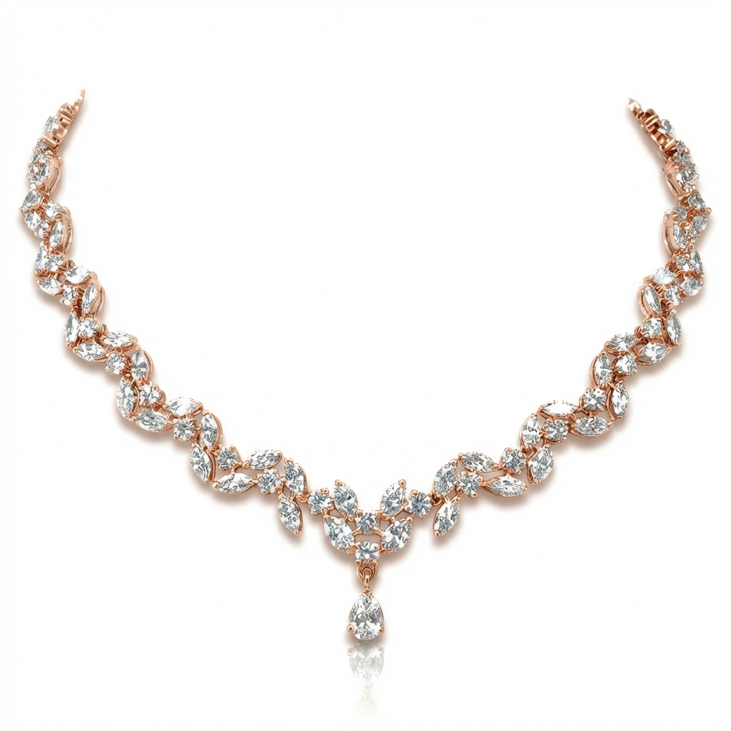 Diamond Jewellery Necklace in White Gold